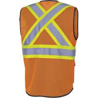 6960 Front Mesh Safety Vest, High Visibility Orange, 4X-Large, Polyester - Pioneer V1024850-4XL