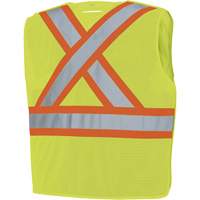 598P Tear-Away Mesh Safety Vest, High Visibility Lime-Yellow, 2X-Large/3X-Large, Polyester - Pioneer V1030560-2/3XL