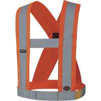 5490 Bretelles de s&eacute;curit&eacute; r&eacute;glable de 4" de large, R&eacute;pond ou surpasse la norme CSA Z96 classe 2 - niveau 2, Orange haute visibilit&eacute;, Couleur r&eacute;fl&eacute;chissante Argent, Taille unique - Pioneer V1040350-O/S