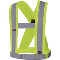 5492 Bretelles de s&eacute;curit&eacute; r&eacute;glable de 4" de large, R&eacute;pond ou surpasse la norme CSA Z96 classe 2 - niveau 2, Jaune lime haute visibilit&eacute;, Couleur r&eacute;fl&eacute;chissante Argent, Taille unique - Pioneer V1040360-O/S