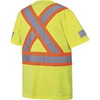 6980 Safety T-Shirt, Cotton, 4X-Large, High Visibility Lime-Yellow - Pioneer V1050560-4XL