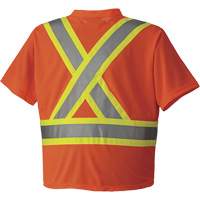 6979 Chandail pour la circulation en micromaille, T-petit, Orange haute visibilit&eacute; - Pioneer V1050650-XS