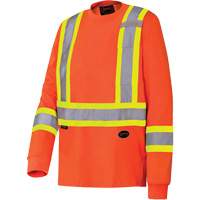6981 Long-Sleeved Safety Shirt, Cotton, Large, High Visibility Orange - Pioneer V1050850-L