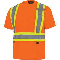6990 Chandail de s&eacute;curit&eacute; en il-de-perdrix, Polyester, Grand, Orange haute visibilit&eacute; - Pioneer V1051150-L