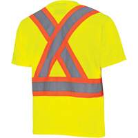 6991 Bird's-Eye Safety Shirt, Polyester, 5X-Large, High Visibility Lime-Yellow - Pioneer V1051160-5XL