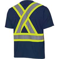 6992N Bird's-Eye Safety Shirt, Polyester, Medium, Navy Blue - Pioneer V1051180-M