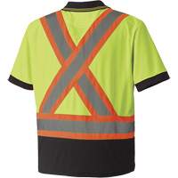 6987 Bird's-Eye Safety Polo Shirt, Polyester, Small, High Visibility Lime-Yellow - Pioneer V1051360-S