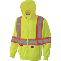 6941 Chandail capuche &agrave; fermeture &eacute;clair, T-petit, Jaune haute visibilit&eacute; - Pioneer V1060560-XS