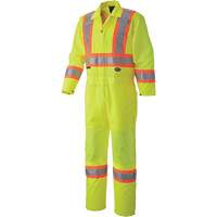 5999A Traffic Safety Coveralls, Medium, High Visibility Lime-Yellow - Pioneer V1070161-M