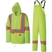 5599 Combinaison de pluie imperm&eacute;able et l&eacute;g&egrave;re, Polyester/PVC, Grand, Jaune lime haute visibilit&eacute; - Pioneer V1080160-L
