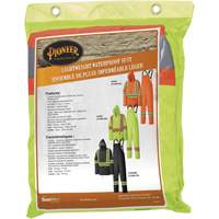 5599 Combinaison de pluie imperm&eacute;able et l&eacute;g&egrave;re, Polyester/PVC, Grand, Jaune lime haute visibilit&eacute; - Pioneer V1080160-L