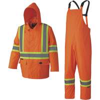 5608 Combinaison de pluie imperm&eacute;able 210D, Polyester/PVC, Petit, Orange haute visibilit&eacute; - Pioneer V1080250-S