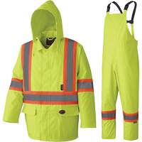 5609 Combinaison de pluie imperm&eacute;able 210D, Polyester/PVC, 4T-Grand, Jaune lime haute visibilit&eacute; - Pioneer V1080260-4XL