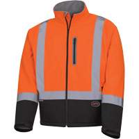 5679 Mechanical-Strength Softshell Safety Jacket, Black/High Visibility Orange, Large - Pioneer V1100250-L