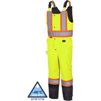 5041BB Waterproof Quilted Bib Pants, Polyester, 4X-Large, Black/High Visibility Lime-Yellow - Pioneer V1120661-4XL