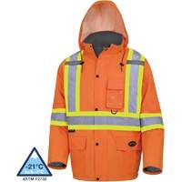 5030 Waterproof Quilted Safety Parka, High Visibility Orange, X-Large - Pioneer V1150150-XL