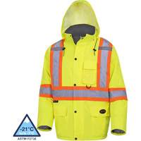 5031 Waterproof Quilted Safety Parka, High Visibility Lime-Yellow, X-Large - Pioneer V1150160-XL