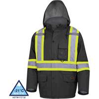 5031BK Waterproof Quilted Safety Parka, Black, Large - Pioneer V1150170-L