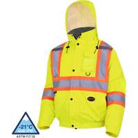 5033 Veste aviateur de s&eacute;curit&eacute; imperm&eacute;able et matelass&eacute;e pour l'hiver, Polyester, Jaune lime haute visibilit&eacute;, Petit - Pioneer V1150260-S