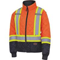 5015 Quilted Freezer Jacket, Polyester, Black/High Visibility Orange, 5X-Large - Pioneer V1170150-5XL