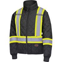 5017 Quilted Freezer Jacket, Polyester, Black, 4X-Large - Pioneer V1170170-4XL