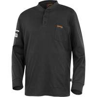 332 Chandail Henley en tricot interlock ignifuge, Petit, Noir - Pioneer V2580270-S