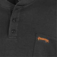 332 Chandail Henley en tricot interlock ignifuge, Petit, Noir - Pioneer V2580270-S