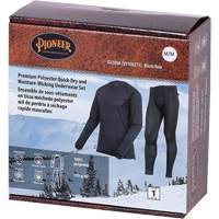 D2200A Ensemble de sous-v&ecirc;tements &agrave; s&eacute;chage rapide et &eacute;vacuation de l'humidit&eacute; de premi&egrave;re qualit&eacute;, Hommes, T-petit, Noir - Pioneer V3100271-XS