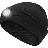 5678 Tuque en tricot avec lampe frontale &agrave; DEL, Doublure en Molleton, Taille unique, Noir - Pioneer V4020940-O/S