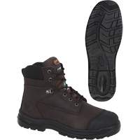 1026 Bottes de travail 6" marron, Cuir, Embout Acier, Taille 9 - Pioneer V4610130-9