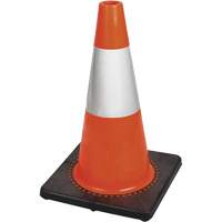 181 C&ocirc;ne de s&eacute;curit&eacute; flexible de premi&egrave;re qualit&eacute;, 18", Orange, Bande(s) r&eacute;fl&eacute;chissante(s) 6" - Pioneer V6200350-O/S
