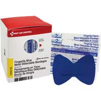 Pansements bleus d&eacute;tectables par d&eacute;tecteurs de m&eacute;taux pour bout de doigt, Bout de doigt, Tissu d&eacute;tectable, St&eacute;rile - First Aid Central 500021SC