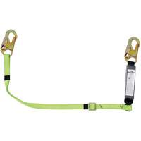 SA-5400-6A Adjustable Shock Absorbing Lanyard, 6', Snap Hook Center, Snap Hook Leg Ends, Polyester - Peakworks V8104606A