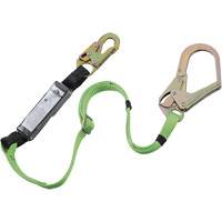 SA-5402-6A Shock Absorbing Lanyard, 6', Rebar Hook Center, Snap Hook Leg Ends, Polyester - Peakworks V8104626A