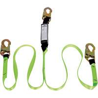 SA-54000-4 Shock Absorbing Lanyard, 4', Snap Hook Center, Snap Hook Leg Ends, Polyester - Peakworks V8104804