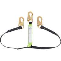 SA-64000-6 Shock Absorbing Lanyard, 6', Snap Hook Center, Snap Hook Leg Ends, Polyester - Peakworks V8104906