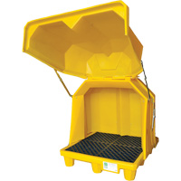 P2 Gull Wing Ultra-Hard Top Spill Pallet&reg; with Drain, 63.5" L x 57" W x 30.5" H, 3000 lbs. Load Capacity - Ultratech 1083
