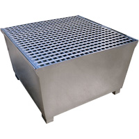 Ultra-IBC Spill Pallet en acier, Capacit&eacute; de d&eacute;versement 370 gal. US, 57,6" x 34,7" x 56,9" - Ultratech 1184