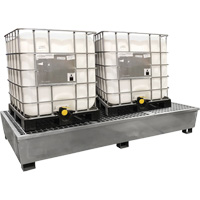 Ultra-Twin IBC Spill Pallet en acier, Capacit&eacute; de d&eacute;versement 370 gal. US, 103,8" x 26,8" x 51,1" - Ultratech 1183