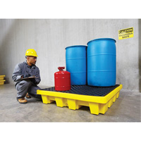 4-Drum Nestable Ultra-Spill Pallet&reg;, 66 US gal. Spill Capacity, 51" x 51" x 10" - Ultratech 1231
