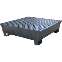 Ultra-Spill Pallet en acier, 4 barils, Capacit&eacute; de d&eacute;versement 68 gal. US, 49,1" x 47,1" x 10,9" - Ultratech 1182