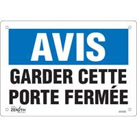 Enseigne  Porte ferm&eacute;e , 7" x 10", Vinyle, Français - Produits de sécurité Zenith 