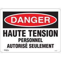 Enseigne  Haute tension , 10" x 14", Vinyle, Français - Produits de sécurité Zenith 