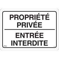 Enseigne  Propri&eacute;t&eacute; priv&eacute;e , 14" x 20", Aluminium, Français - Produits de sécurité Zenith 
