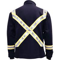 Veste FR ray&eacute;e en molleton &agrave; fermeture &agrave; glissi&egrave;re compl&egrave;te, Grand (grande taille), Bleu marin - IFR Workwear OSN324-LT