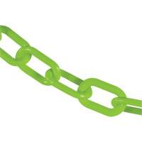 Chaîne de s&eacute;curit&eacute; en plastique robuste, Vert, Maillon de 2", 50' de long - Mr. Chain 51014-50