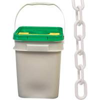 Chaîne de s&eacute;curit&eacute; en plastique robuste, Blanc, Maillon de 2", 120' de long - Mr. Chain 51001-P