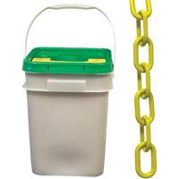 Chaîne de s&eacute;curit&eacute; en plastique robuste, Jaune, Maillon de 2", 120' de long - Mr. Chain 51002-P