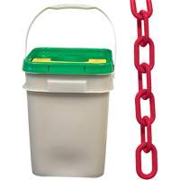 Chaîne de s&eacute;curit&eacute; en plastique robuste, Rouge, Maillon de 2", 120' de long - Mr. Chain 51005-P