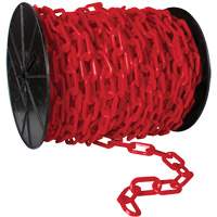 Chaîne de s&eacute;curit&eacute; en plastique robuste, Noir, Maillon de 2", 100' de long - Mr. Chain 51103
